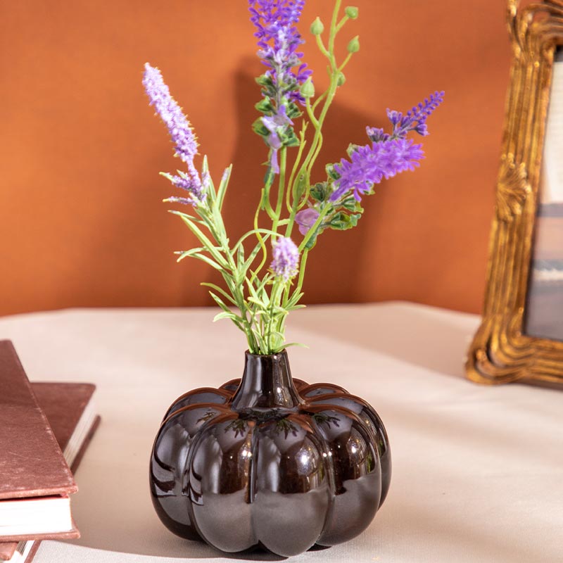 Classy Ceramic Handcrafted Flower vase Black