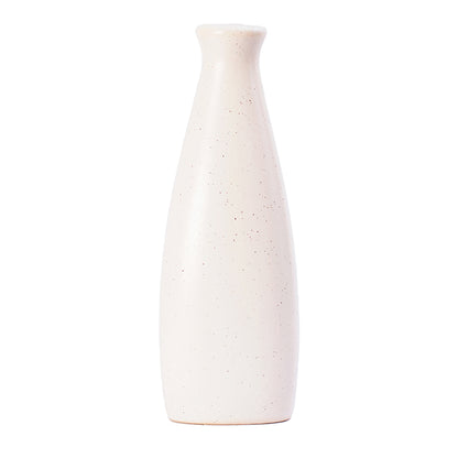 Glossy Ceramic Handcrafted Flower Vase Off White