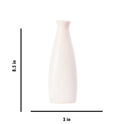 Glossy Ceramic Handcrafted Flower Vase Off White