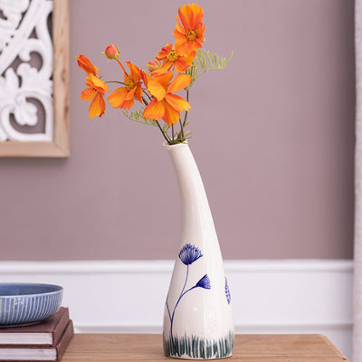 Leaf Design Ceramic Flower vase Default Title