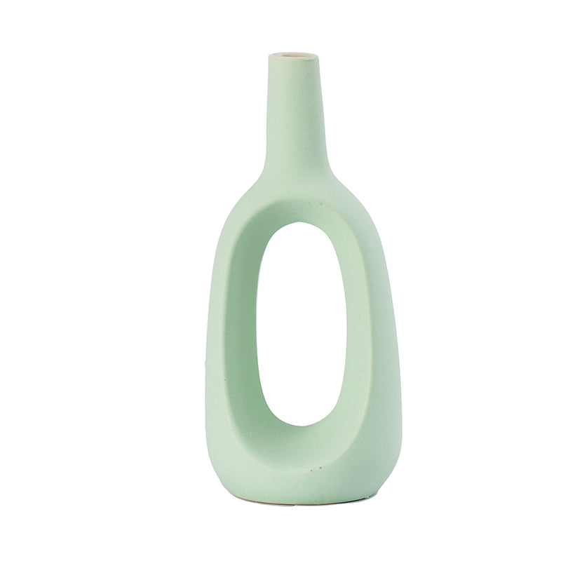 Modern Decorative Ceramic Handcrafted Flower vase Green