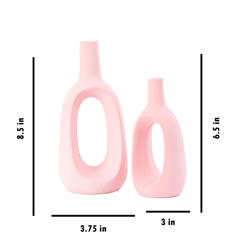 Modern Decorative Ceramic Handcrafted Flower vase Pink