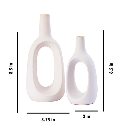 Modern Decorative Ceramic Handcrafted Flower vase White