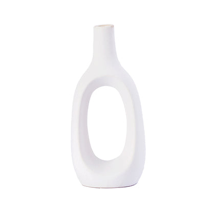 Modern Decorative Ceramic Handcrafted Flower vase White