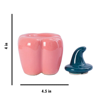 Ceramic Capsicum Shaped Jars | Set of 2 Pink