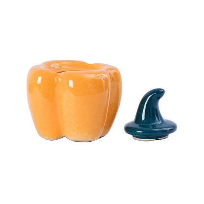 Ceramic Capsicum Shaped Jars | Set of 2 Yellow