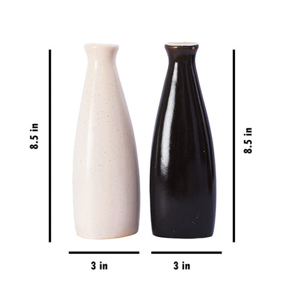 Black & White Ceramic Handcrafted Flower Vase | Set of 2 Default Title