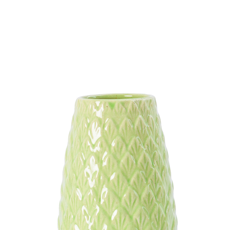 Decorative Ceramic Handcrafted Flower Vase Green