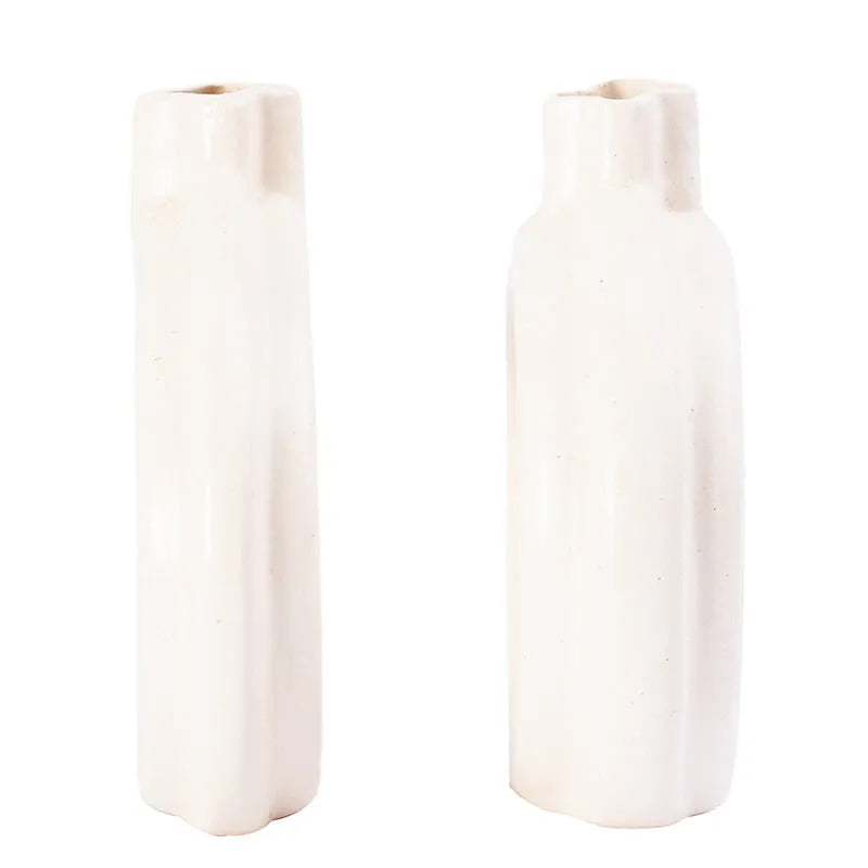 Decorative Ceramic Off White Flower vase Default Title