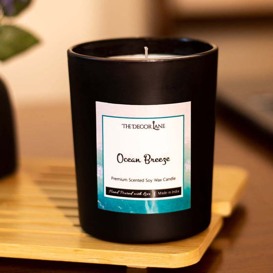 Premium Soy Wax Scented Candle | 220 Grams | 44 Hours Burn Time | Multiple Options Ocean Breeze