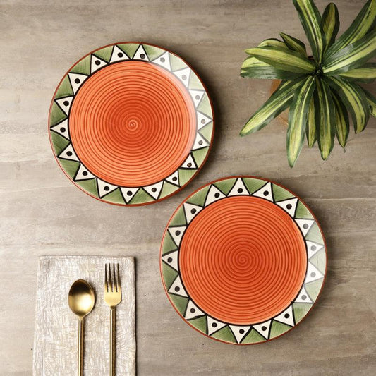 Geo Ceramic Dinner Plates | Set of 2