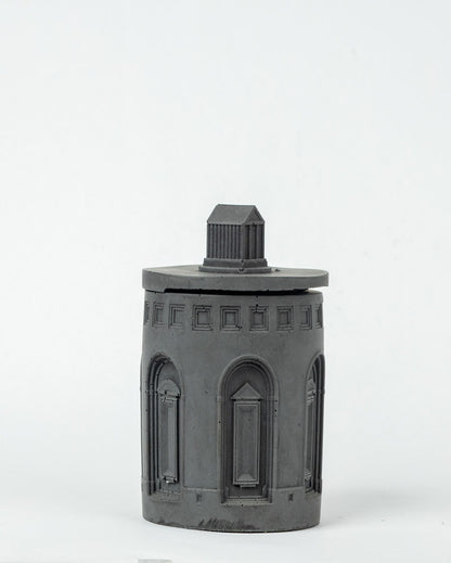 Classical Architectural Style The Greek Temple Concrete Firepot | 5 x 5 x 2 inches