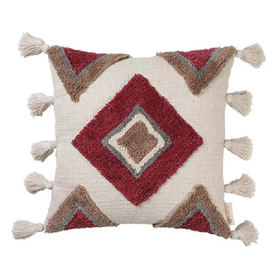 Geo Tufted Tasseled Chunky Cushion Cover | 16x16 inches Default Title