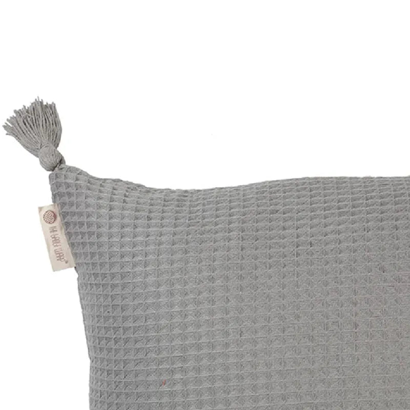 Woven Waffle Cushion Cover  | 18x18 inches | Multiple Colors Grey