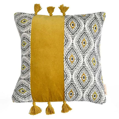 Makhamalee Ocre Cushion Cover | 18x18 inches Default Title