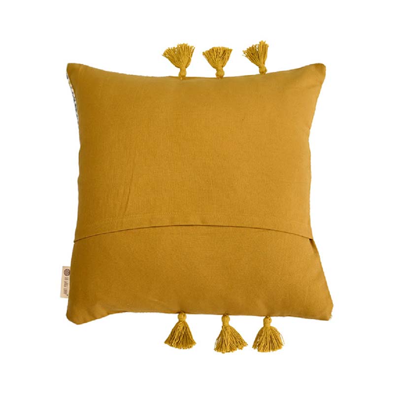 Makhamalee Ocre Cushion Cover | 18x18 inches Default Title