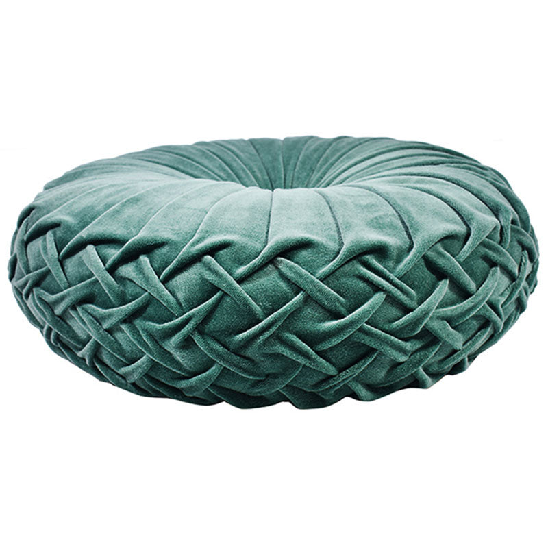 Rusched Round Cushion  | Multiple Colors Green