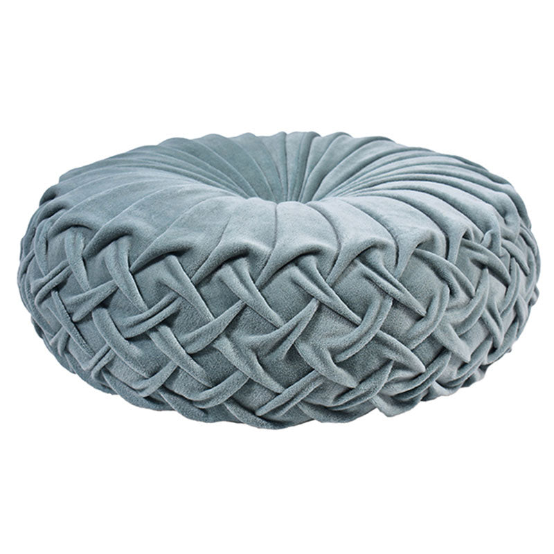Rusched Round Cushion  | Multiple Colors Blue