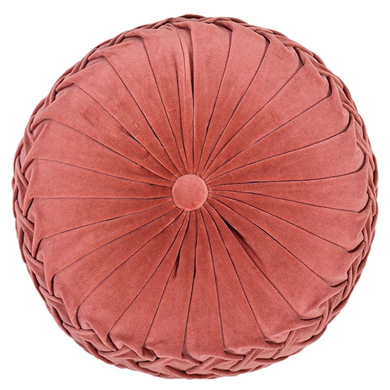 Rusched Round Cushion  | Multiple Colors Pink
