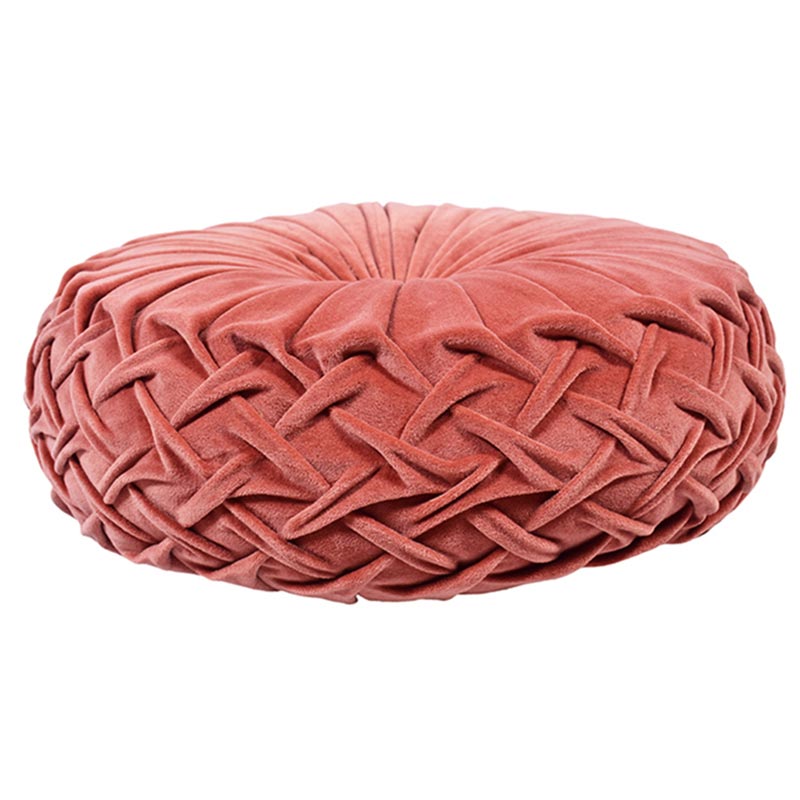 Rusched Round Cushion  | Multiple Colors Pink