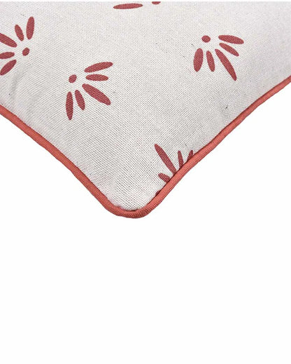 Nature Printed Lumbar Cotton Cushion Cover | Set Of 2 | 20 X 12 Inches