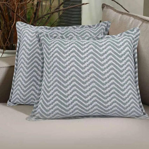 Vibrant Wave Printed Cotton Cushion Cover | Set Of 2 | 16 X 16 Inches