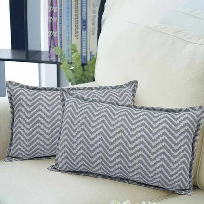 Vibrant Wave Lumbar Printed Cotton Cushion Cover | Set Of 2 | 20 X 12 Inches