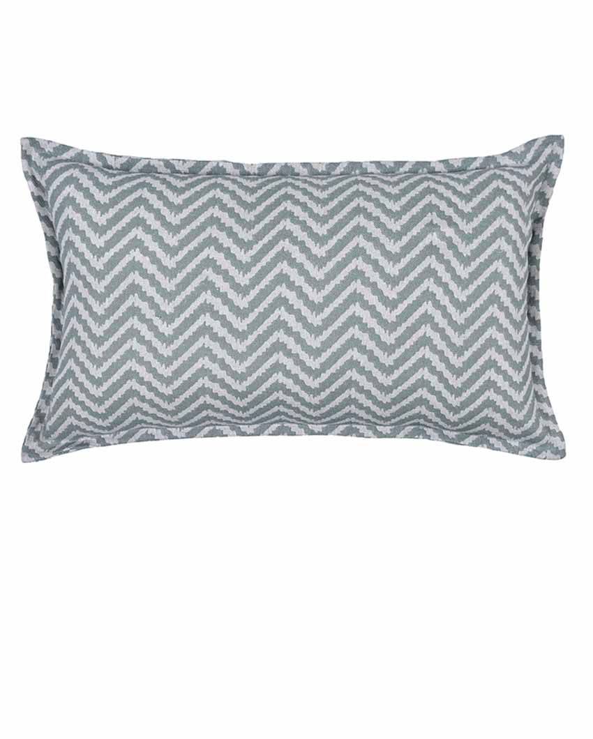 Vibrant Wave Lumbar Printed Cotton Cushion Cover | Set Of 2 | 20 X 12 Inches