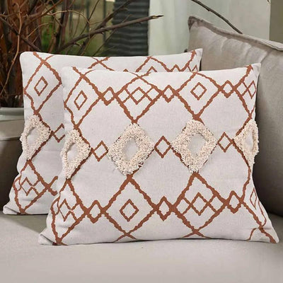 Bohemian Fusion Cotton Cushion Cover | Set Of 2 | 16 X 16 Inches