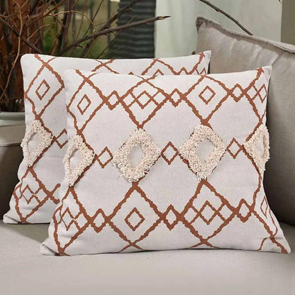 Bohemian Fusion Cotton Cushion Cover | Set Of 2 | 16 X 16 Inches