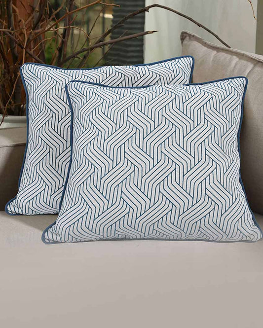 Harmony Printed Cotton Cushion Cover | Set Of 2 | 16 X 16 Inches