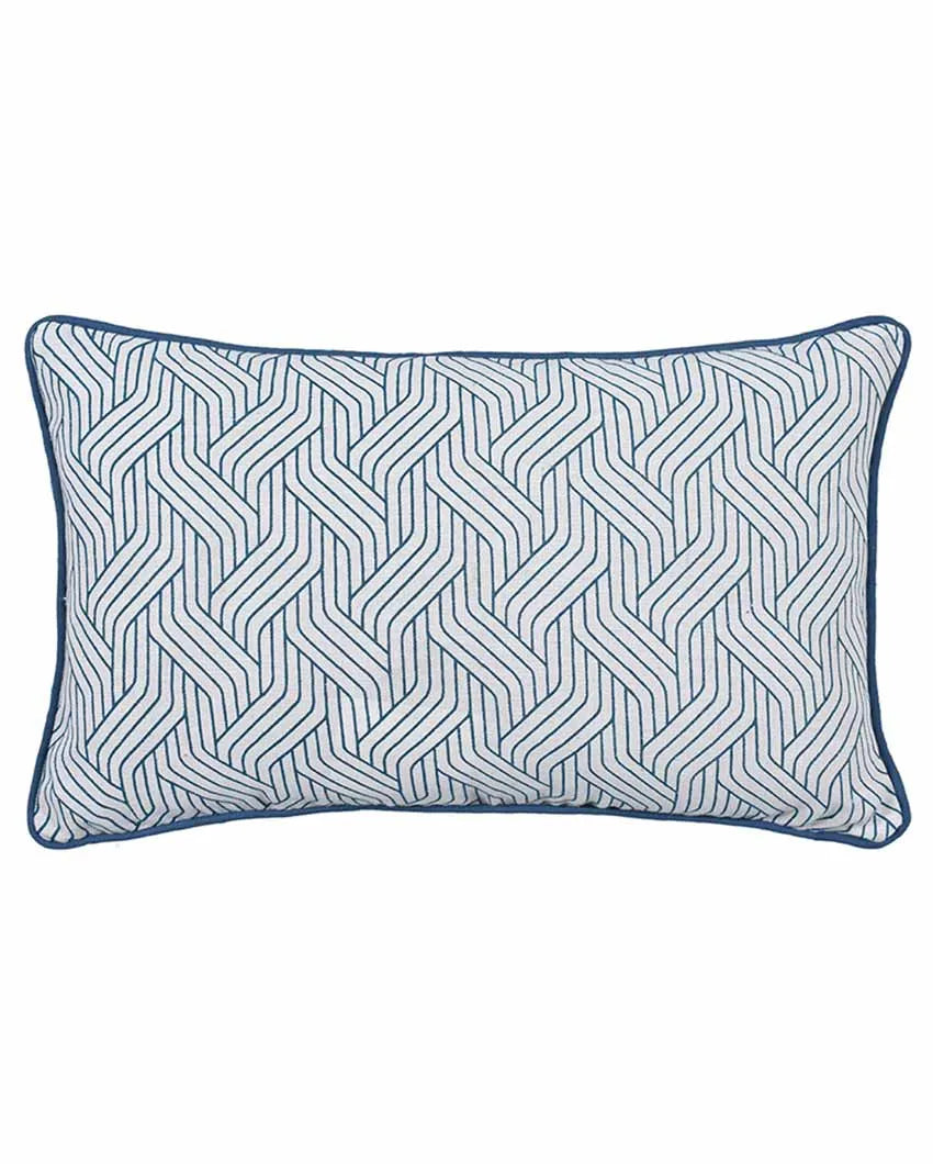 Harmony Lumbar Printed Cotton Cushion Cover | Set Of 2 | 20 X 12 Inches