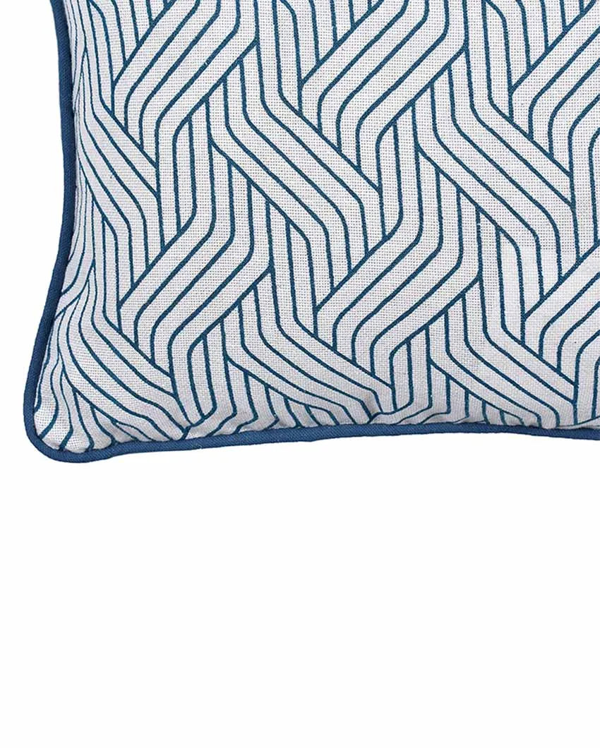 Harmony Lumbar Printed Cotton Cushion Cover | Set Of 2 | 20 X 12 Inches