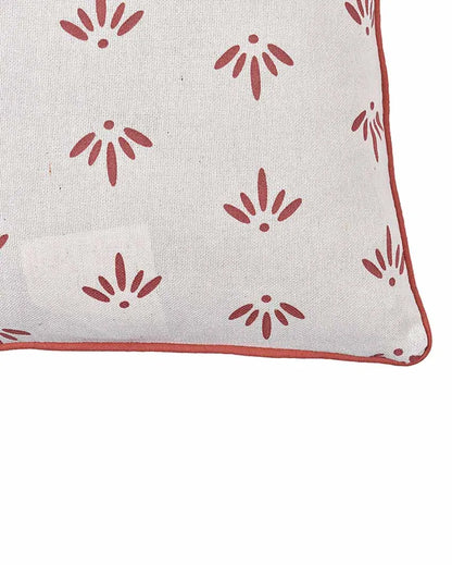 Nature Printed Cotton Cushion Cover | Set Of 2 | 16 X 16 Inches