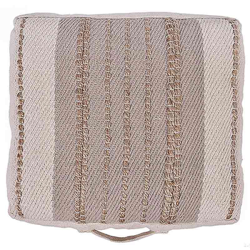 Cotton Jute Stripe Floor Cushion Cover Default Title