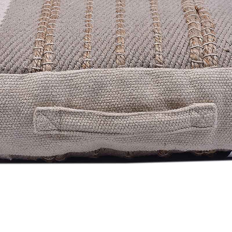 Cotton Jute Stripe Floor Cushion Cover Default Title