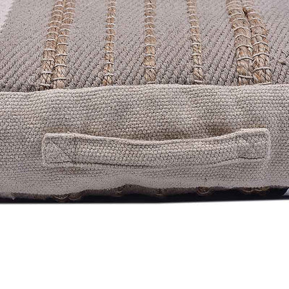 Cotton Jute Stripe Floor Cushion Cover Default Title