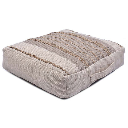 Cotton Jute Stripe Floor Cushion Cover Default Title