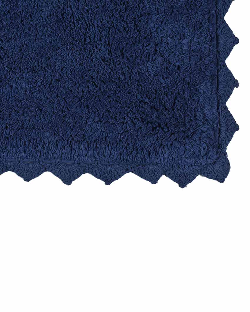 Blue Cloud Walk Rectangle Cotton Bathmat | 31 X 20 Inches