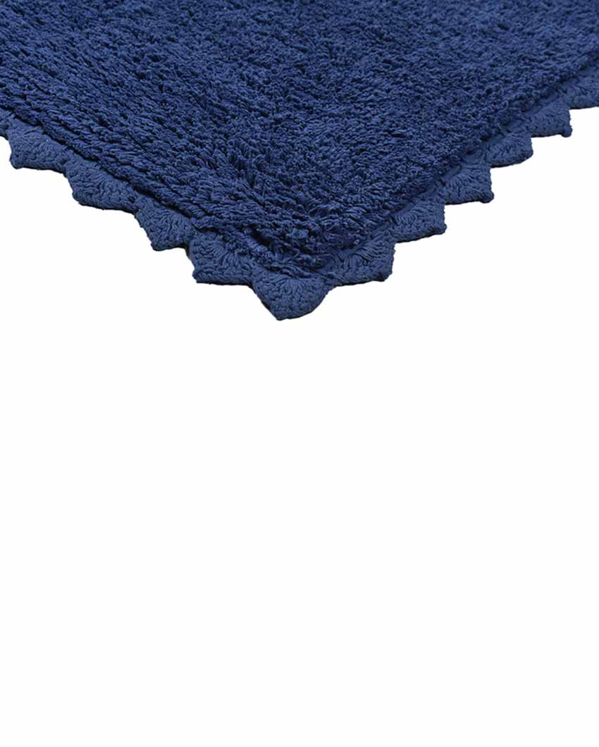 Blue Cloud Walk Rectangle Cotton Bathmat | 31 X 20 Inches