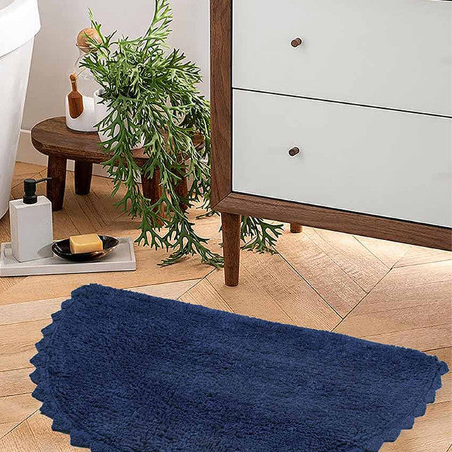 Blue Cloud Walk Cotton Bathmat | 31 X 20 Inches