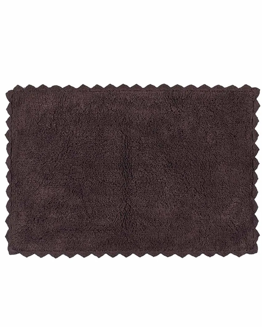 Brown Cloud Walk Rectangle Cotton Bathmat | 31 X 20 Inches