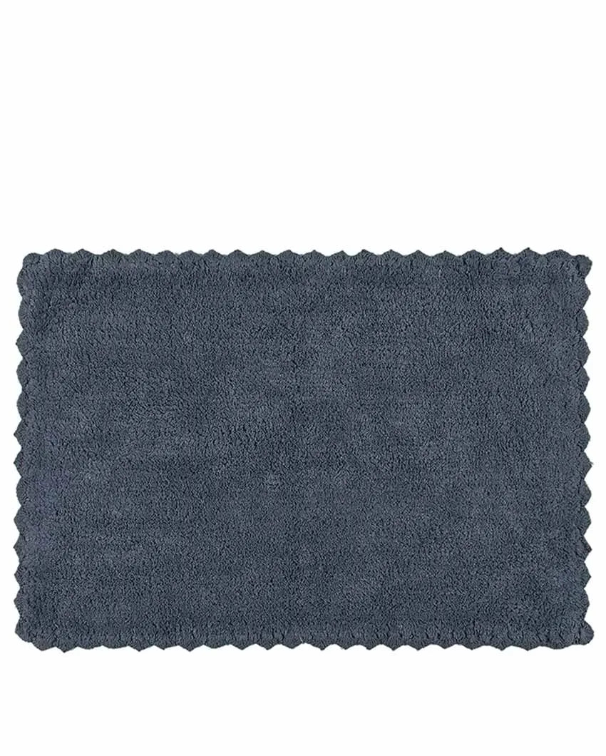 Dark Grey Cloud Walk Rectangle Cotton Bathmat | 31 X 20 Inches