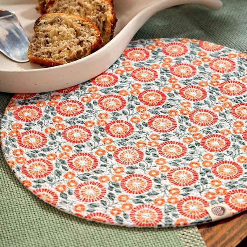 Tangerine Round Mat | Set of 2