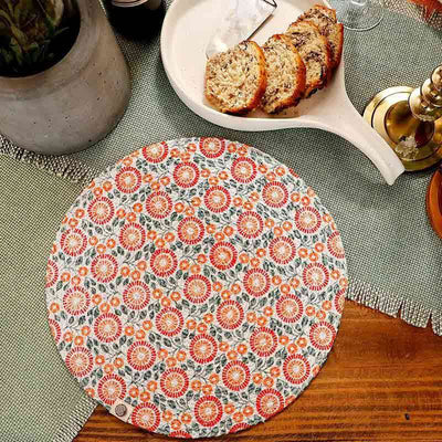 Tangerine Round Mat | Set of 2