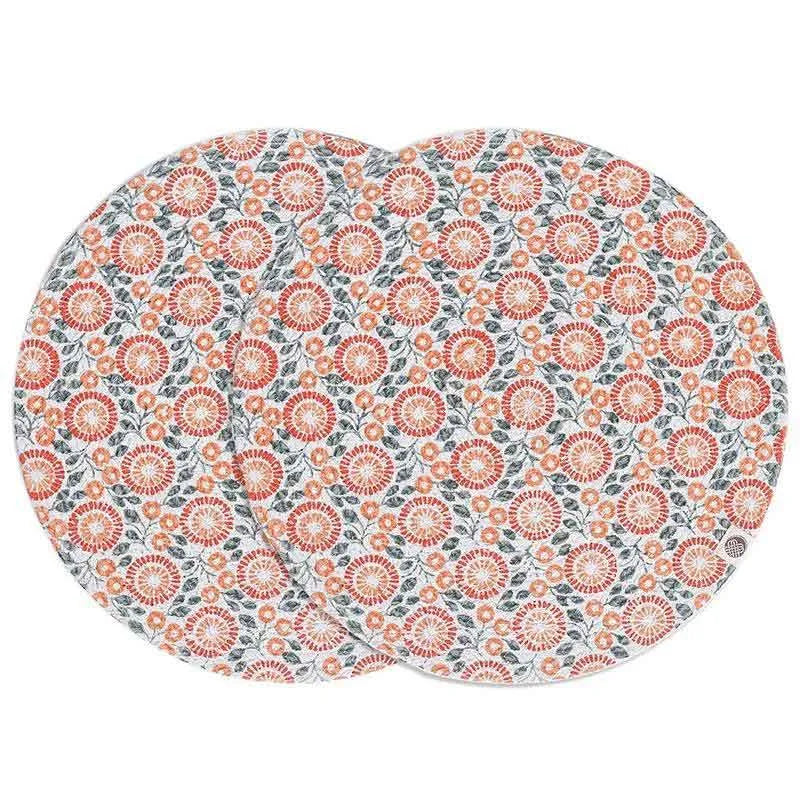 Tangerine Round Mat | Set of 2