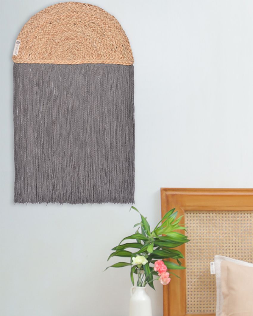 Boho Chic Fringed Moon Wall Hanging | 14 x 16 inches