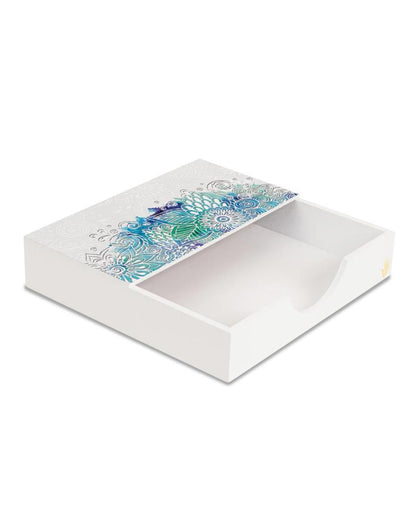 Creative Abstract Flowers Design White Napkin Holder | 8 x 2 inches