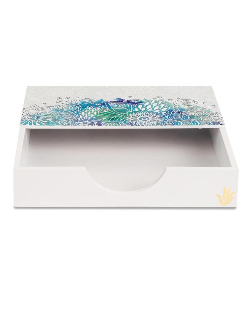 Creative Abstract Flowers Design White Napkin Holder | 8 x 2 inches