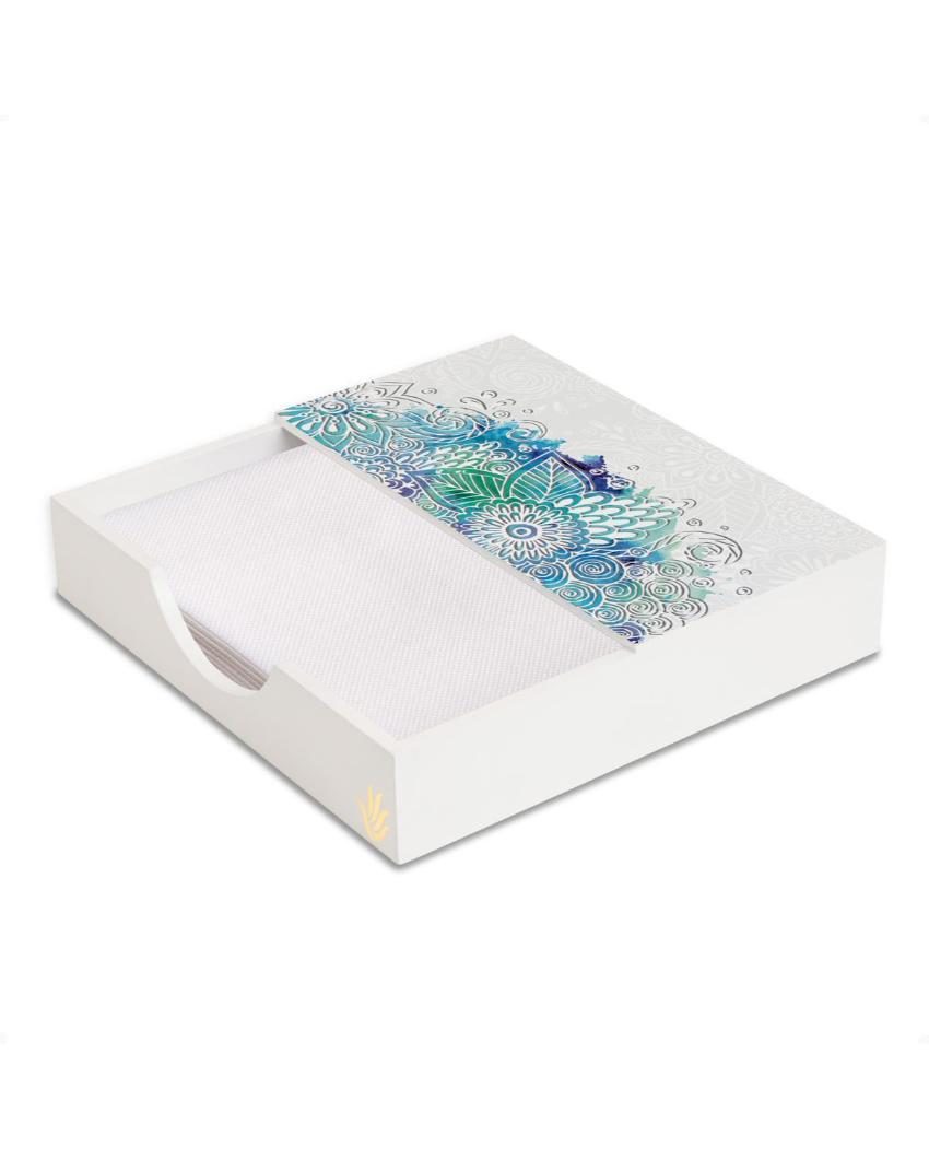 Creative Abstract Flowers Design White Napkin Holder | 8 x 2 inches